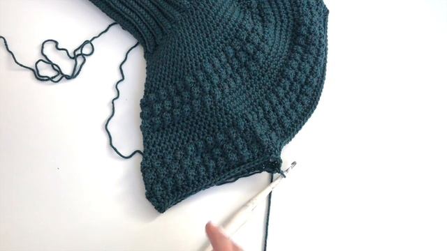 Cranberry Biscotti Top Down Bobble Turtleneck - Crochet Pattern