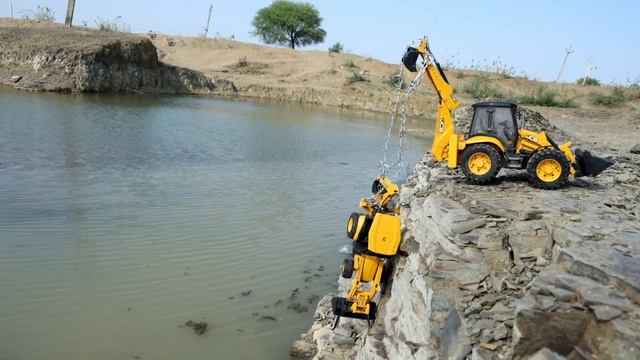 Jcb And Tata Truck Accident Big Pond River Pulling Out JCB 5CX | Mahindra Tractor | Dumper | CS Toy
