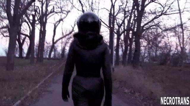 Walk In Black Comfortable Spacesuit To Wear In The City Through Ancient Ruins And Ruins Of The Past