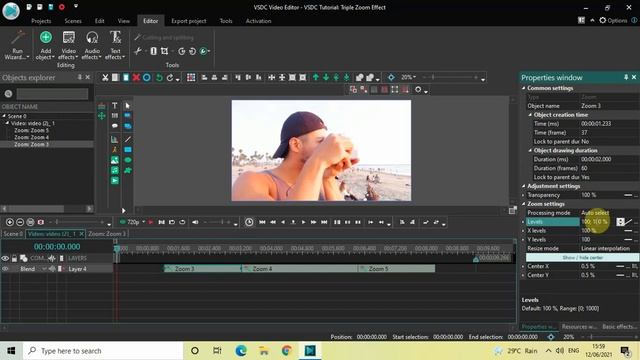 VSDC Tutorial: Triple Zoom Effect