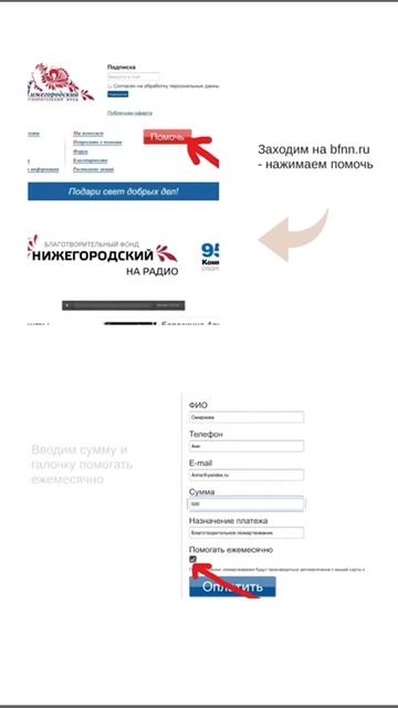 Как оформить подписку на ежемесячное пожертвование?