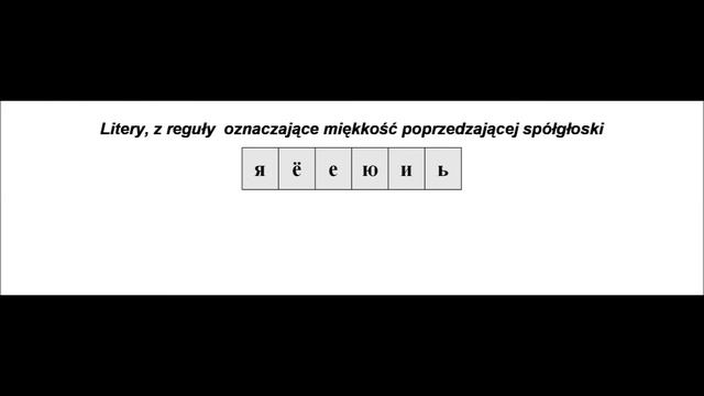 Litery, z reguły oznaczające miękkość poprzedzającej spółgłoski (wprowadzenie/moduł 0, cz. 8)