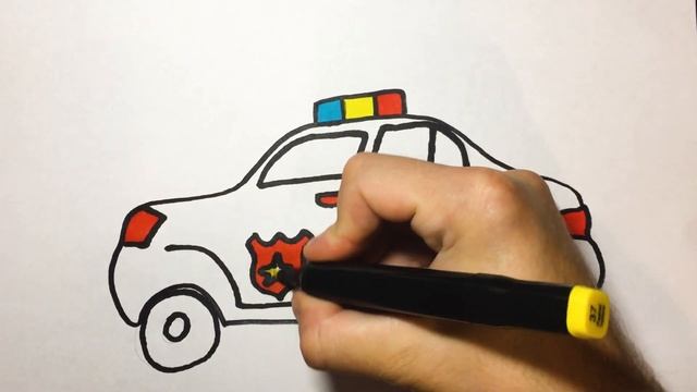 How To Draw A Police Car | Wie Zeichnet Man Ein Polizeiauto Für Kinder | Oson Rasm Chizish Easy