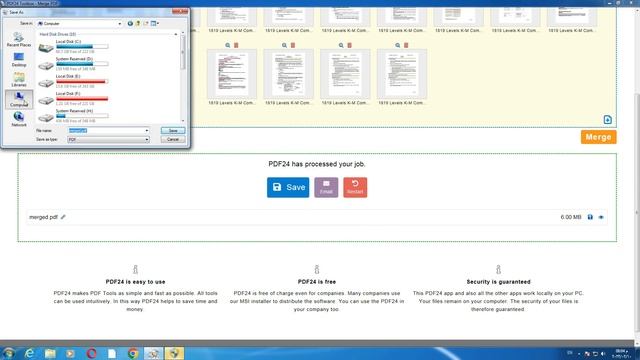 PDF24 كيفية استعمال برنامج : Merge Pdf
