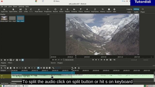 How To Split Or Cut Audio In Shotcut Video Editor - Shotcut Tutorial 2023 #5
