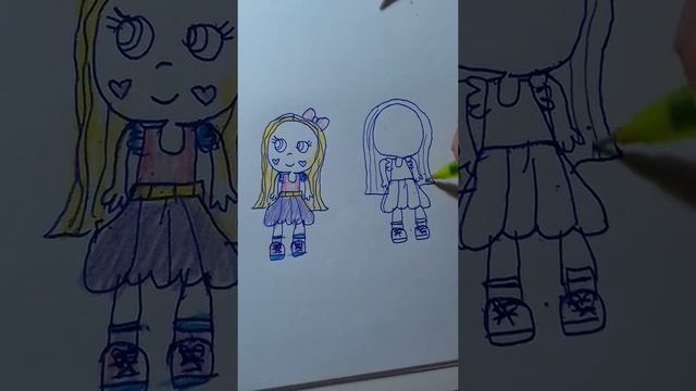 Как нарисовать куколку и единорога ❤