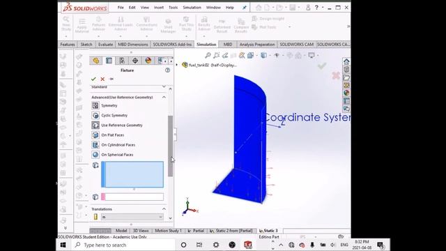 Solidworks Simulation Part 1 07 Symmetry Restraints For Solid And Shell Models