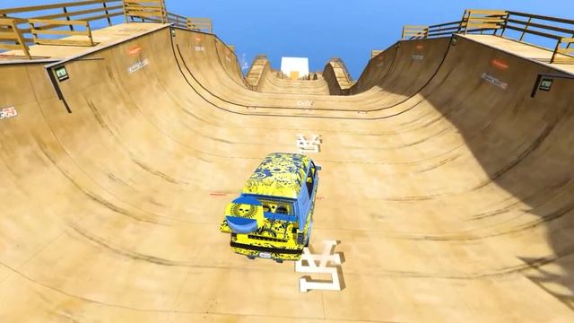 Spider-man Motorcycle And Franklin Tractor Mega Ramp Race Challenge - GTA 5