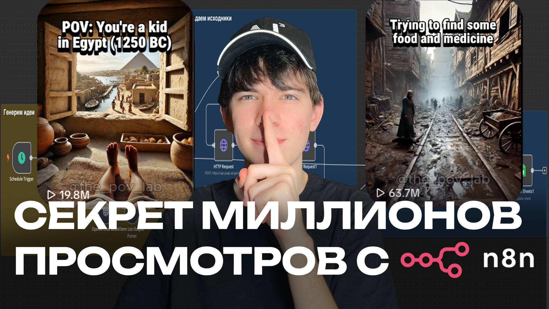 Секрет десятков миллионов просмотров на автомате: как N8N создает вирусный контент