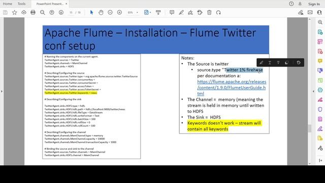 Apache Flume  To Twitter API Build Tableau Word Cloud