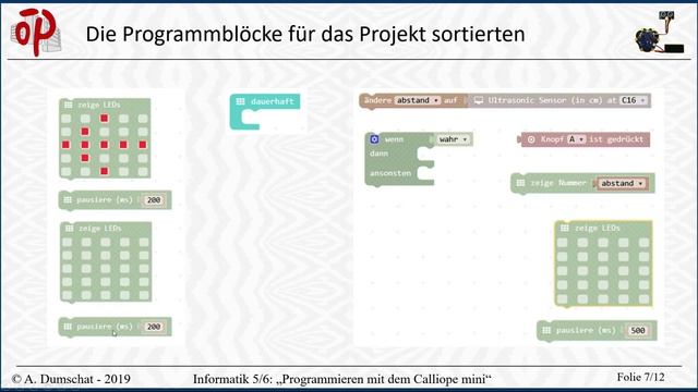 Informatik 6: Calliope Mini - Entfernungsmessun
