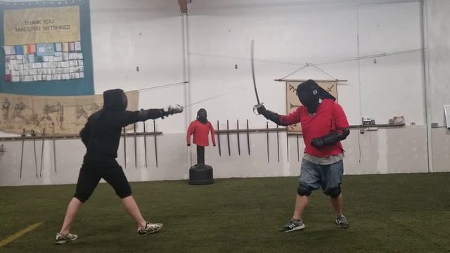 Saber Duel - Luis (red Jacket) Vs. Sam (black Jacket)