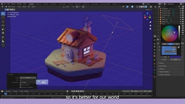 The Village's Cottage🏠💖| Be A 3D Illustrator In 30 Mins| Game Asset|  Blender Tutorial Part 2