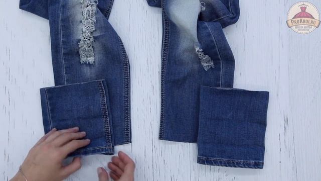 Как укоротить джинсы с сохранением потёртости