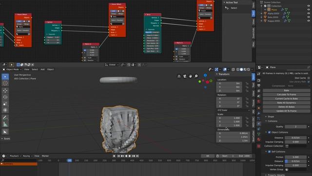 LIVENODING X / Rain Doll Using Blender Cloth And SV Nodes