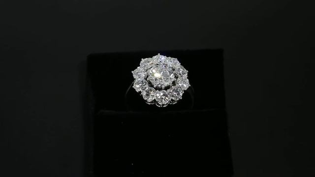 Internally Flawless D Colour Diamond Daisy Cluster Ring With HRD Certificate M2099