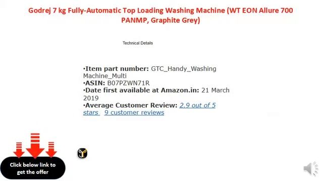 Godrej 7 Kg Fully-Automatic Top Loading Washing Machine (WT EON Allure 700 PANMP, Graphite Grey)