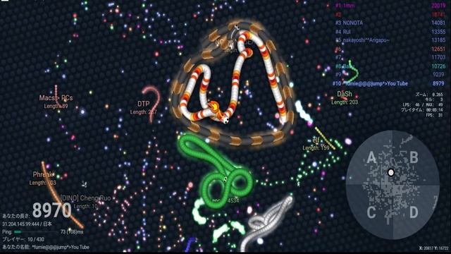 Slither.io🎶Berserk🎶🔥S3RL 🔥💖また来た🤣粘着みみずの末路💖💖ありがとうロリキル💖DaShちゃん凄いうまい👏👏👏🔥💖シマウマ柄Mimizuちゃんご馳走様💖さんくす✨(2分45秒