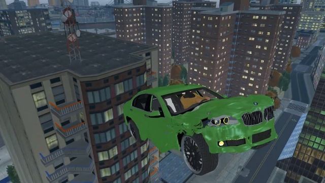 GTA 4 REAL CARS CRASHING FALLING OFF A SKYSCRAPERS #1