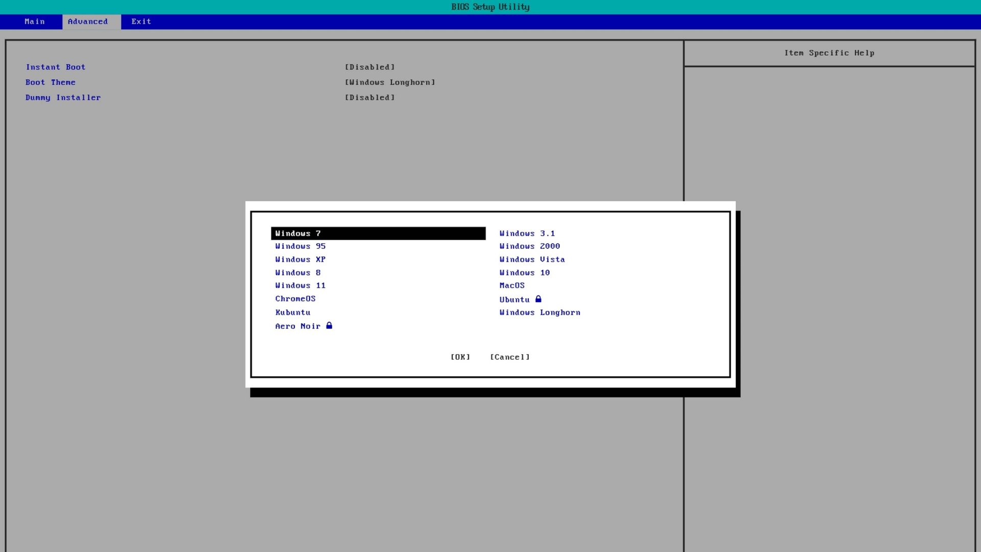 Все виды заставок в Win7 Simu (все виды кроме заблокированных)