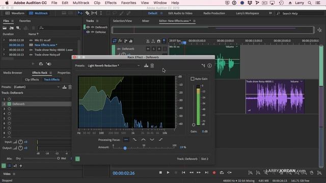 DeReverb/DeNoise Effects In Adobe Premiere Pro CC & Audition CC - Larry Jordan PowerUp Webinar #265