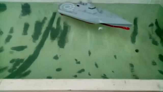 Испытание модели тримарана- корвет 