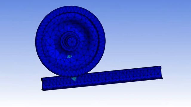Railwheel And Track: Static Structural Analysis [Equivalent Elastic Strain] // ANSYS
