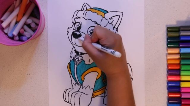 PAW PATROL EVEREST - COLOURING With MARKERS - FOR KIDS