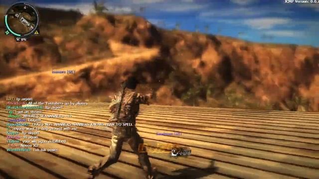 JUST CAUSE 2 MULTIPLAYER MOD W/TheZachorios Part 9 - CAR LATCHED TO GAINT JET!