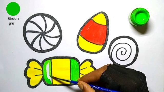 How To Draw | Cute Loli Pop | Egg | Choklet | Step By Step Drawing Colouring For Kids