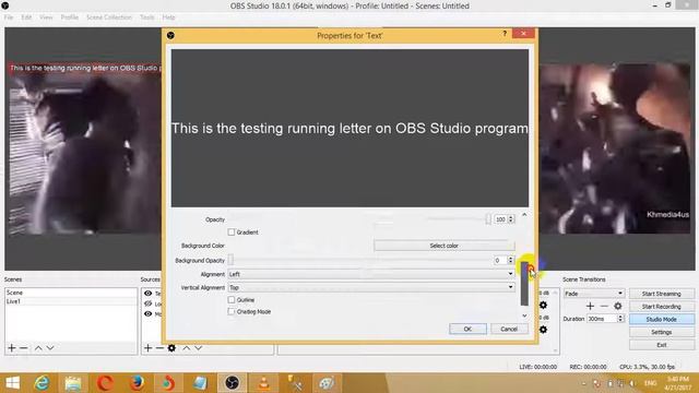 How To Create Running Letter On OBS Studio