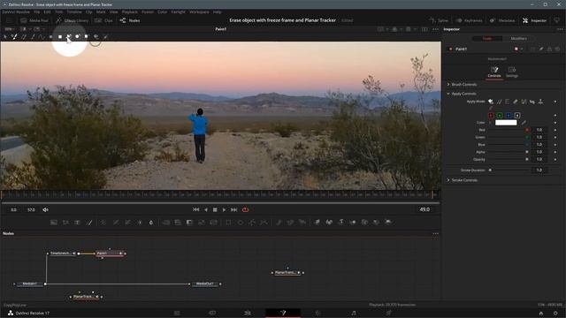 Motion Tracking - Erase Object Using Fusion Paint Tool And Planar Tracker In DaVinci Resolve