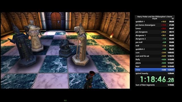 ⚙️ Гарри Поттер и Философский Камень — Any% спидран без слов магия, таймер и шахматный сюрприз, кото