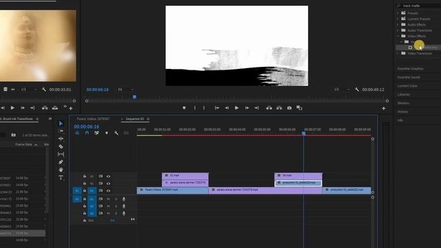 How To Brush Transitions With Track Matte Key Tutorial In Telugu ||Wedding Video Mixing Premiere Pr