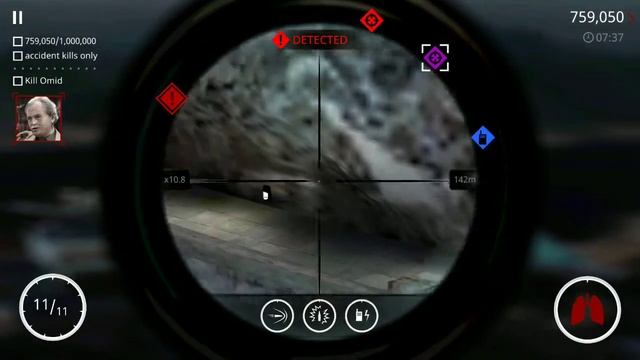 Hitman Sniper : Score 1000000 with kills being only accident kill