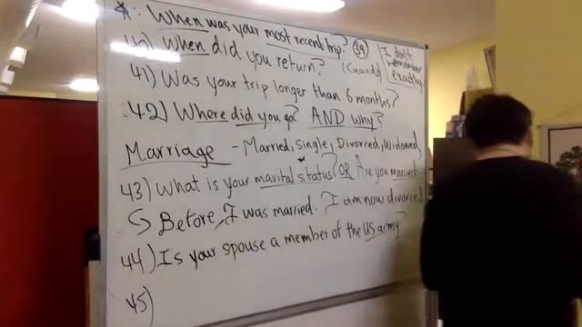 N400 Questions On Employment Travel Marriage And Kids /Preguntas De Empleo Viajes Matrimonio Y Hijo