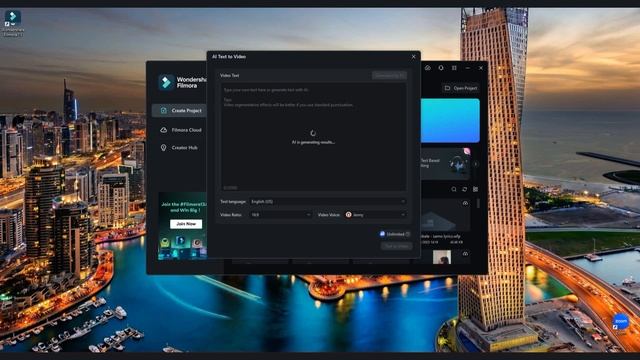 (Filmora 13): AI Text To Video