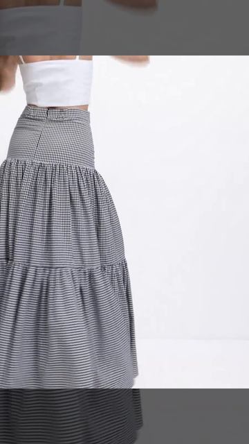 Юбка макси в клетку (01-14BLK)