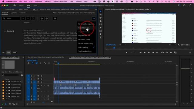 Adobe Premiere Speech To Text Tutorial