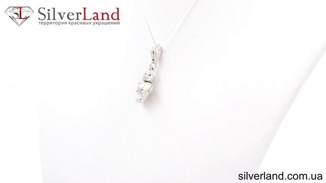 Серебряная подвеска Мишка функциональная (карабин) Mp315 в SilverLand.com.ua