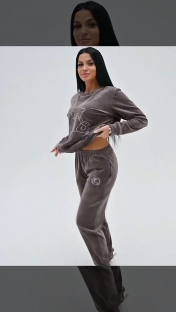 Женский костюм с брюками Медвежонок (цвет коричневый)