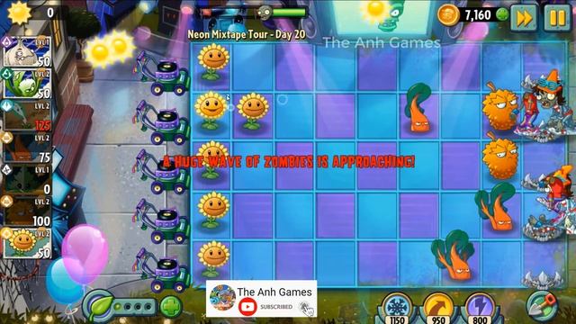 Neon Mixtape Tour Day 20 (2021) Walkthrough - The Anh Games - PVZ 2 - Plants Vs Zombies 2