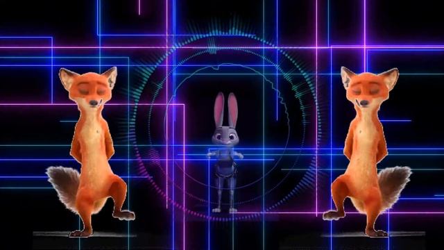 Анимация танцующий заяц и лис из мультфильма Зверополис