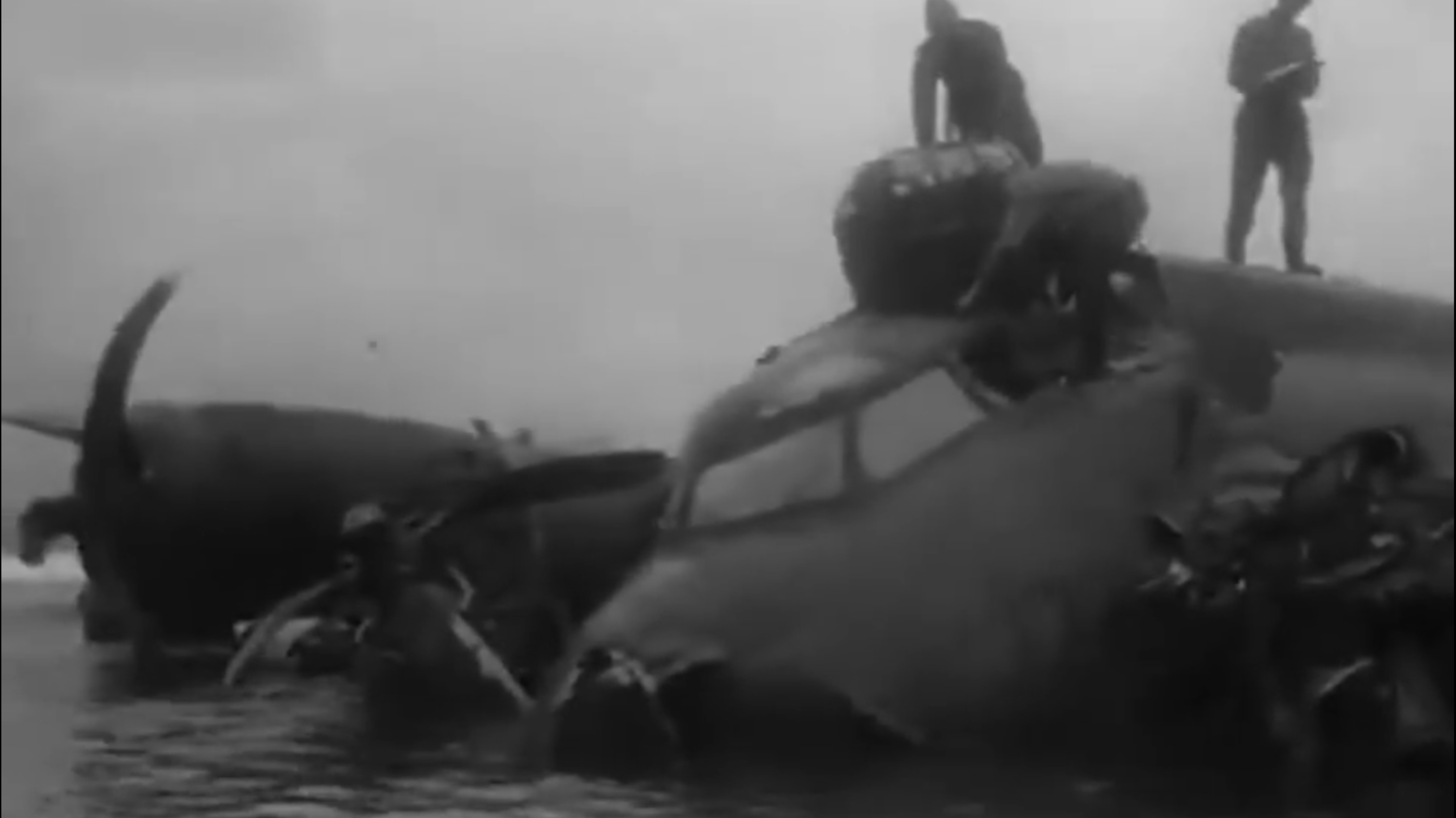 Wreckages of a B-17 NHK archives