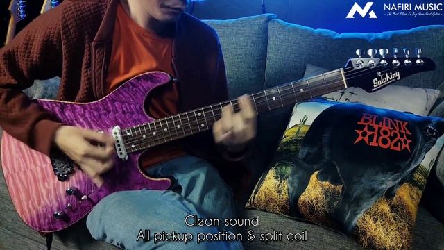 SOLOKING MS-1 CUSTOM 24 HSS QUILT JESCAR In Purple Wakesurf! Quick Sound Test