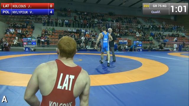 Qualification GR - 75 Kg: Viktor NYLYPIUK (POL) Df. Jevgeniis KOLCOUS (LAT) By TF, 8-0