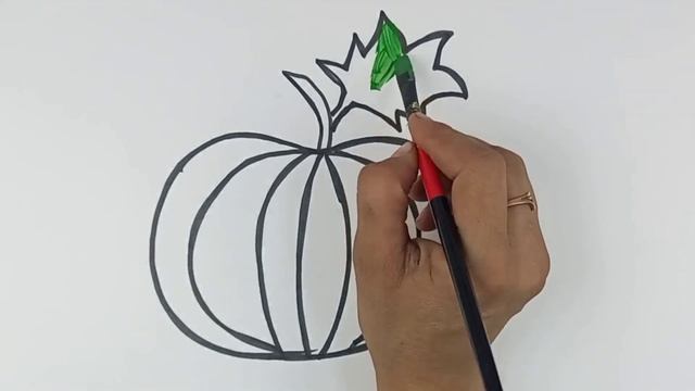 (Vegetables) Pumpkin Drawing And Marker Rainbow Coloring For Kids