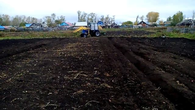 Самодельный мини трактор осенняя вспашка 2015