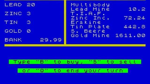 Stockmarket Review For The Sinclair ZX Spectrum By John Gage