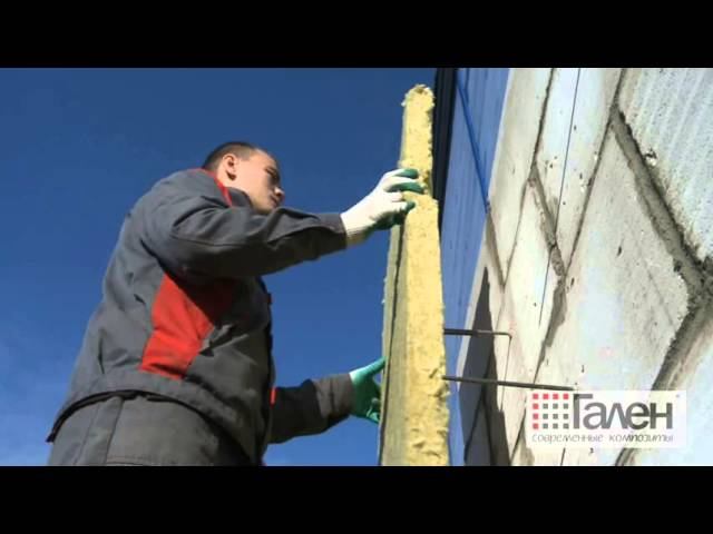 Монтаж гибких связей Гален для газобетона